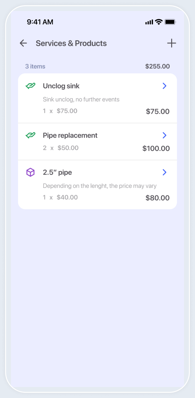 Define your service and products
