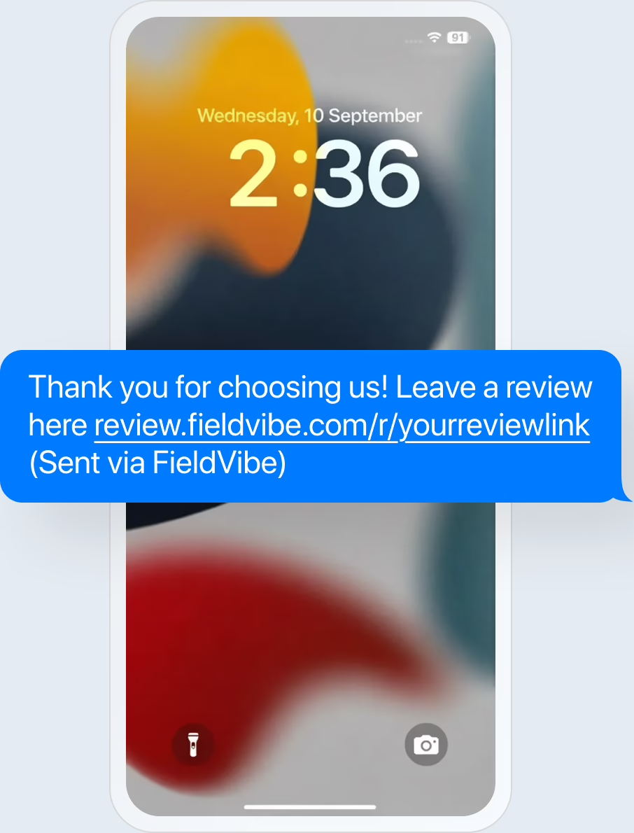 Ask for review by text