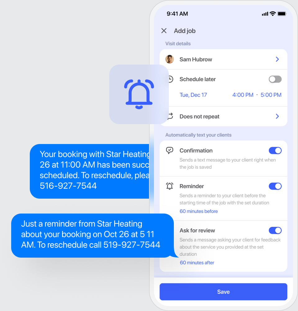 No more missed appointments—text reminders included