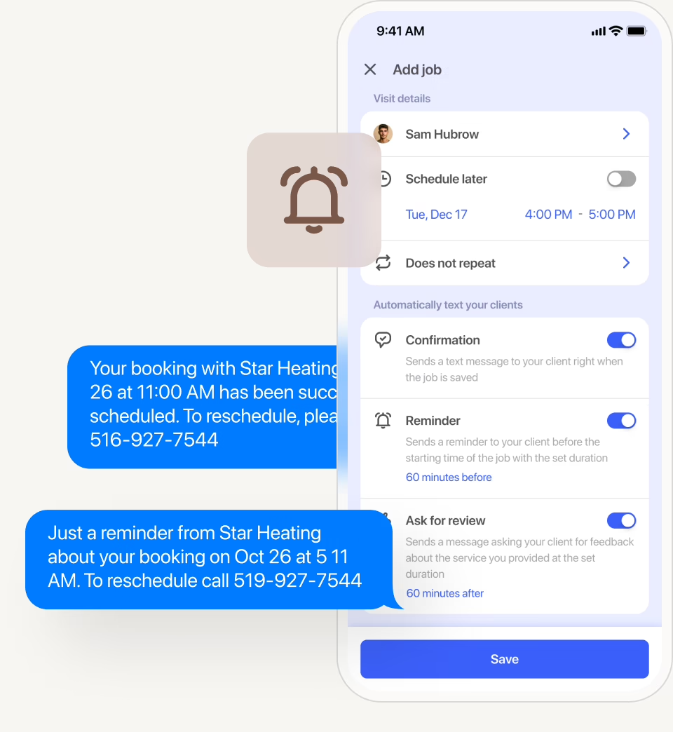 Automated reminders to reduce cancellations