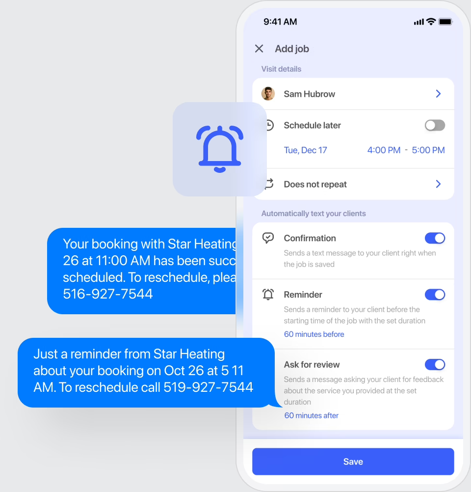 No more missed appointments—text reminders included