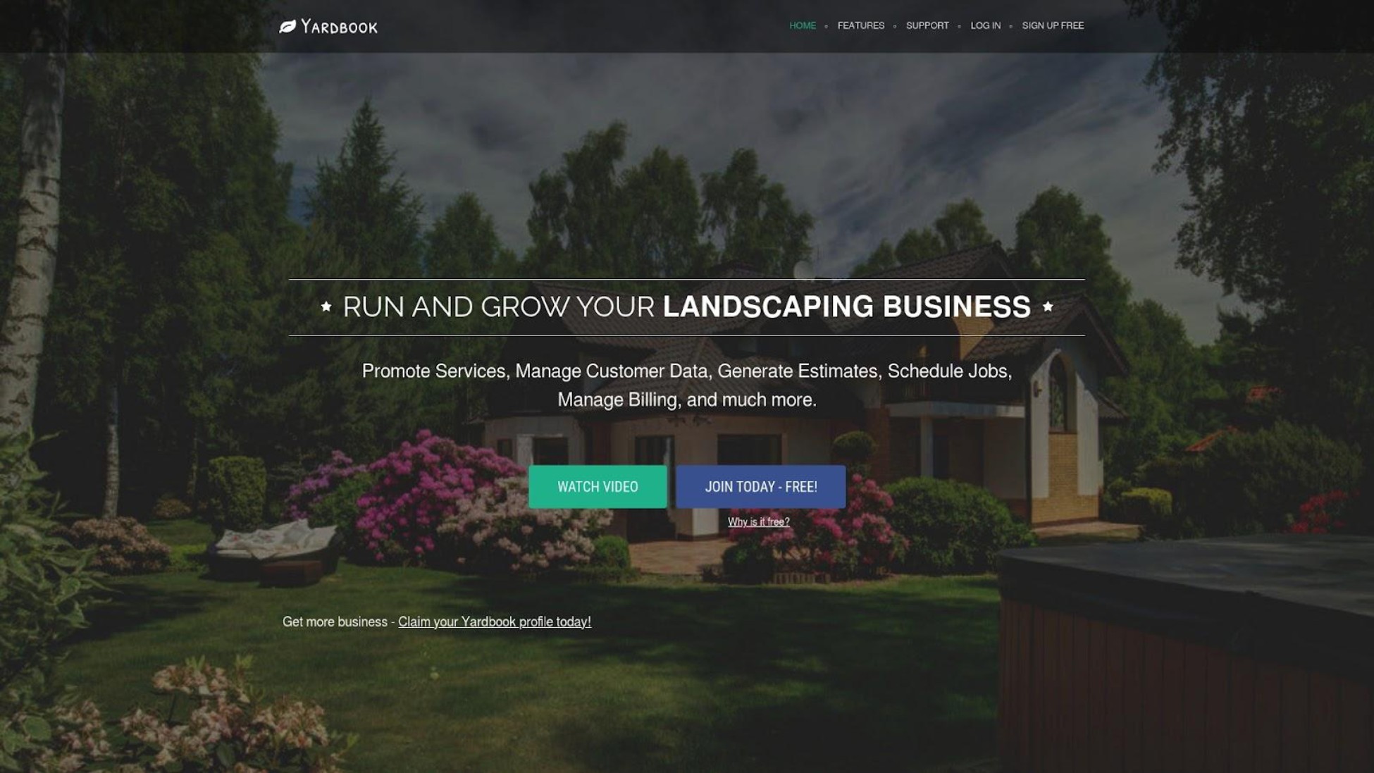Yardbook - Best Free Option for Lawn Care & Landscape Specifically