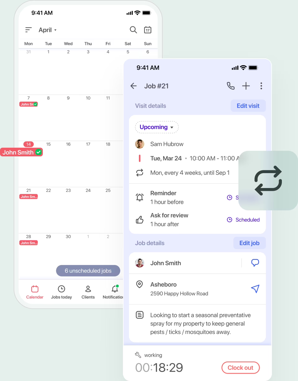 Easy scheduling & quarterly recurring jobs