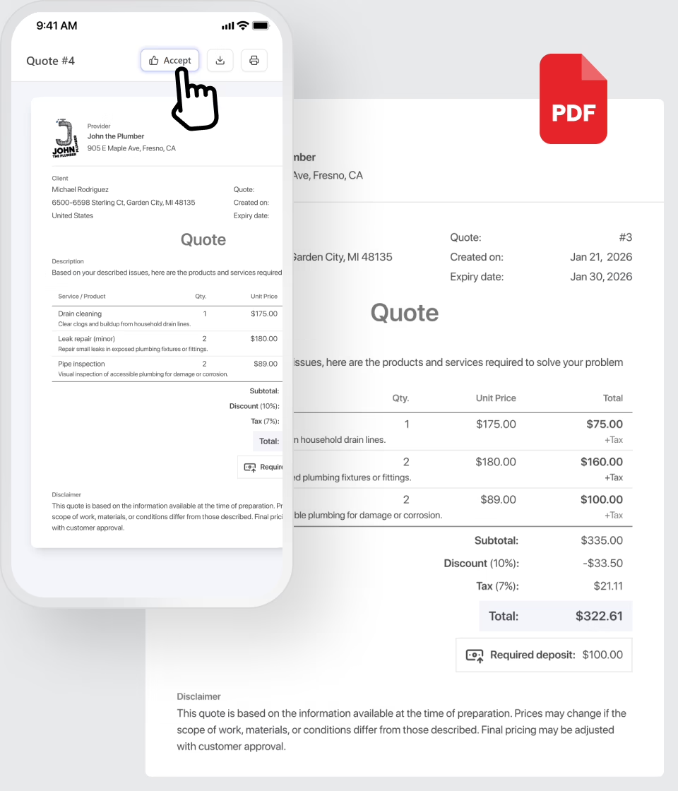 Win plumbing jobs with Quotes