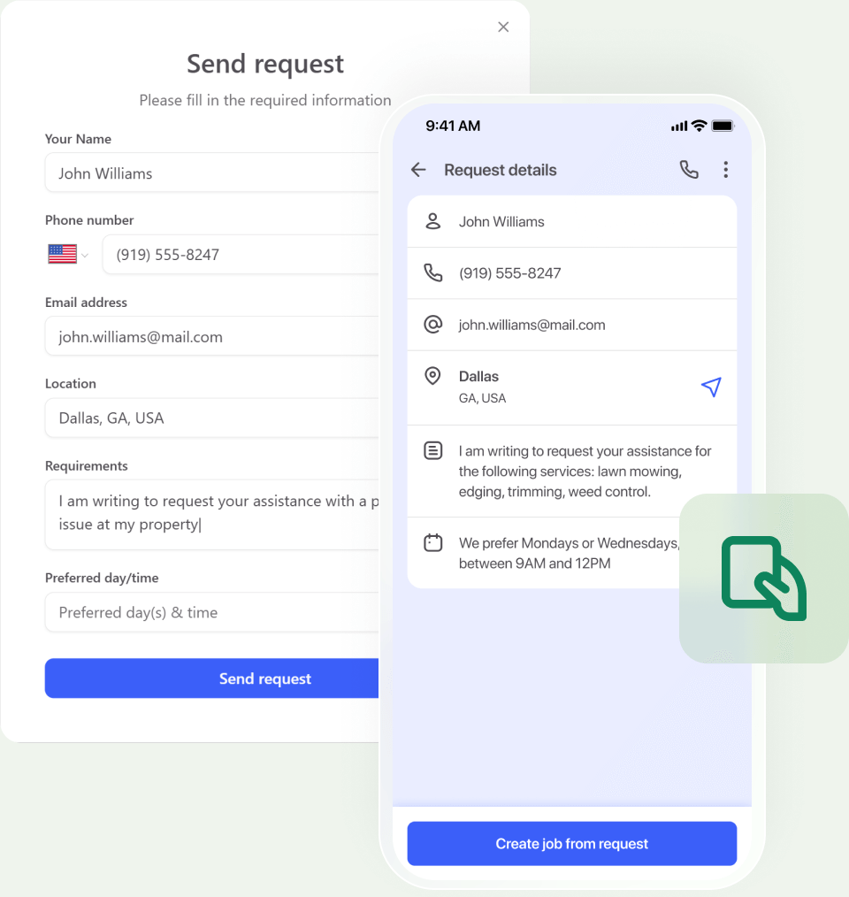 Work requests: never miss a mowing lead again