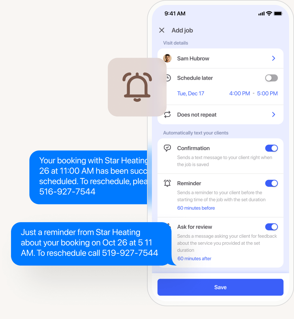 Automated reminders to reduce cancellations