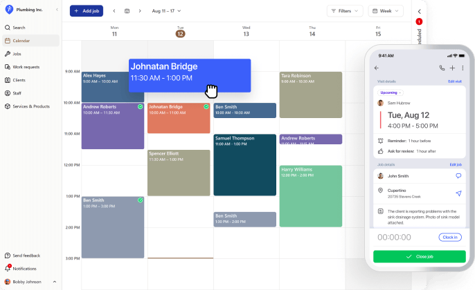 Free job scheduling for solo professionals and micro service businesses
