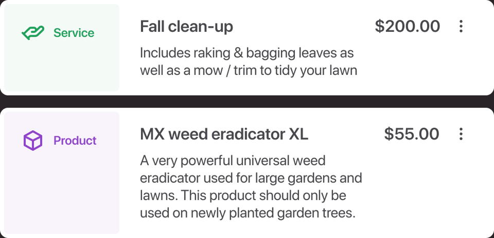 Services and products