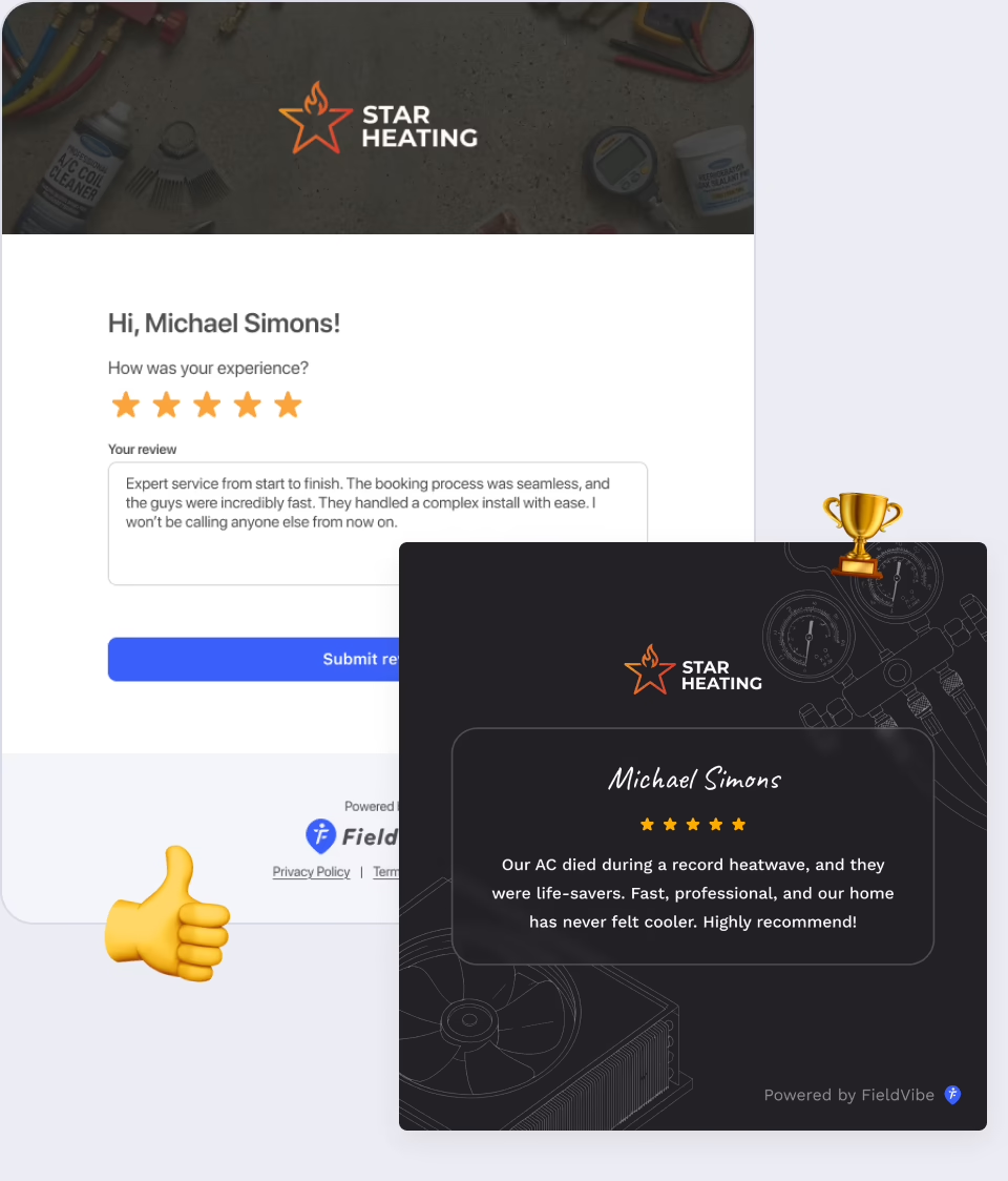 Client reviews for your HVAC business